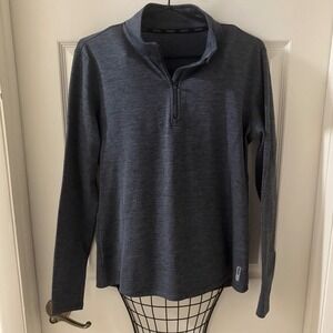 RBX Mens Quarter Zip Pullover Space Dye Heather Charcoal Long Sleeve Active Top